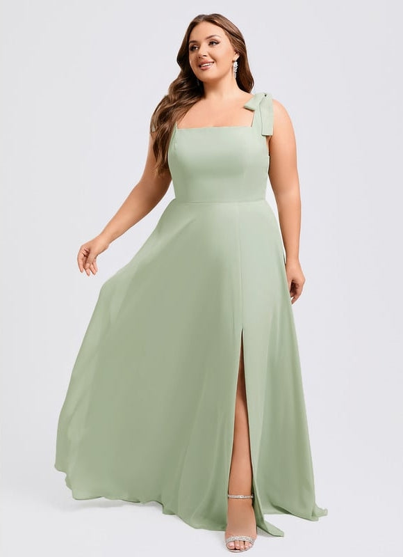 Robe Chic Longue Verte Élégante - gallery 5