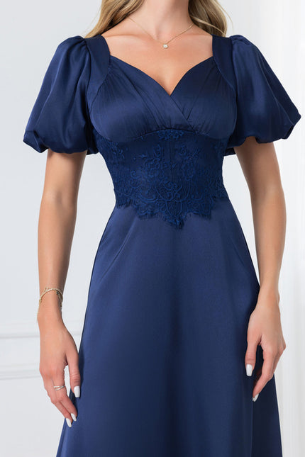 Robe Chic Satin Col Cœur Élégante - gallery 4